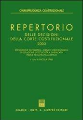 Repertorio delle decisioni della Corte costituzionale 2000