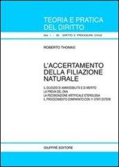 L'accertamento della filiazione naturale. Il giudizio di ammissibilità e di merito. La prova del DNA. La fecondazione artificiale eterologa...