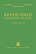 Repertorio di giurisprudenza del lavoro. Luglio 2000-giugno 2001