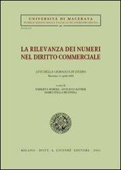 La rilevanza dei numeri nel diritto commerciale. Atti della Giornata di studio (Macerata, 11 aprile 2000)