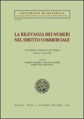 La rilevanza dei numeri nel diritto commerciale. Atti della Giornata di studio (Macerata, 11 aprile 2000)
