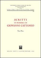 Scritti in memoria di Giovanni Cattaneo