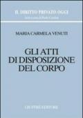 Gli atti di disposizione del corpo