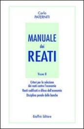 Manuale dei reati. 2.Criteri per la selezione dei reati contro l'economia. Reati codificati a difesa dell'economia. Disciplina penale delle banche