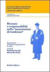 Recesso e responsabilità nelle «associazioni di tendenza». Esperimento di dialettica giudiziaria in aula