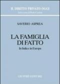 La famiglia di fatto. In Italia e in Europa