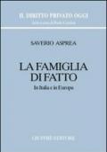 La famiglia di fatto. In Italia e in Europa