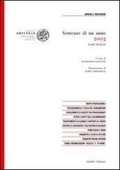 Sentenze di un anno (2003). Casi scelti in tema di impresa e professioni