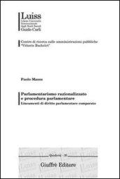 Parlamentarismo razionalizzato e procedura parlamentare. Lineamenti di diritto parlamentare comparato