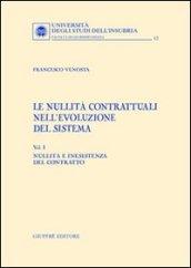 Le nullità contrattuali nell'evoluzione del sistema. 1.Nullità e inesistenza del contratto