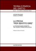 La prova «per sentito dire». La testimonianza indiretta tra teoria e prassi applicativa