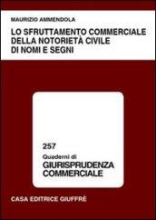 Lo sfruttamento commerciale della notorietà civile di nomi e segni