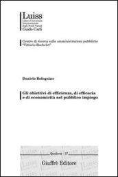 Gli obiettivi di efficienza, di efficacia e di economicità nel pubblico impiego