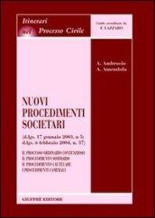 Nuovi procedimenti societari (D.Lgs. 17 gennaio 2003, n.5; D.Lgs. 6 febbraio 2004, n.37). Il processo ordinario contenzioso. Il procedimento sommario...