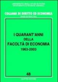 I quarant'anni della Facoltà di economia 1963-2003. Atti del Convegno (Pavia, 20-21 ottobre 2003)