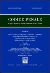 Codice penale. Rassegna di giurisprudenza e di dottrina. 5.Artt. 499-623-bis. I delitti contro l'economia pubblica, l'industria e il commercio, la moralità pubblica e il buon costume...