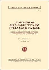 Le modifiche alla parte seconda della Costituzione. Atti dei Seminari promossi dal dottorato in diritto pubblico dell'Università di Pavia
