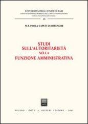 Studi sull'autoritarietà nella funzione amministrativa