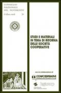 Studi e materiali in tema di riforma delle società cooperative