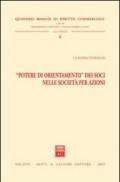 «Potere di orientamento» dei soci nella società per azioni