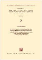 Habent illi iudices suos. Studi sull'esclusività della giurisdizione ecclesiastica e sulle origini del privilegium fori in diritto romano e bizantino