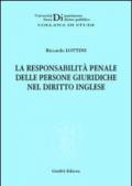 La responsabilità penale delle persone giuridiche nel diritto inglese