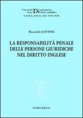 La responsabilità penale delle persone giuridiche nel diritto inglese