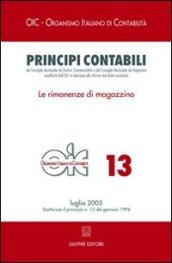 Principi contabili. 13: Le rimanenze di magazzino