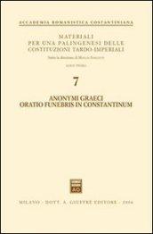 Anonymi graeci oratio funebris in Constantinum