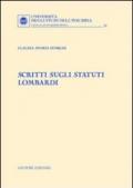 Scritti sugli statuti lombardi