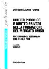 Diritto pubblico e diritto privato nella formazione del mercato unico