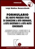 Formulario del nuovo processo civile di cognizione a rito ordinario, a rito societario e a rito misto concordato. Con CD-ROM