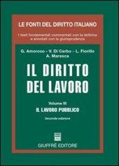 Il diritto del lavoro. 3.Il lavoro pubblico