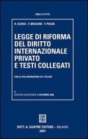 Legge di riforma del diritto internazionale privato e testi collegati