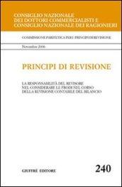 Principi di revisione. Documento 240. La responsabilità del revisore nel considerare le frodi nel corso della revisione contabile del bilancio