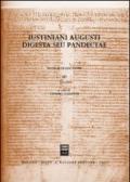 Iustiniani Augusti Digesta seu Pandectae. Digesti o Pandette dell'imperatore Giustiniano. Testo e traduzione. 3.12-19