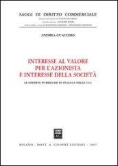 Interesse al valore per l'azionista e interesse della società. Le offerte pubbliche in Italia e negli Usa