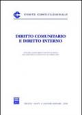 Diritto comunitario e diritto interno. Atti del Seminario (Roma, 20 aprile 2007)