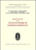 Presentazione degli studi in onore di Giorgio Marinucci