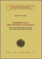 L'horror vacui nel giudizio sulle leggi. Prassi e tecniche decisionali utilizzate dalla Corte costituzionale allo scopo di ovviare all'inerzia del legislatore