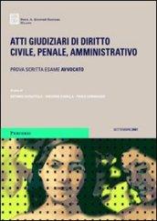 Atti giudiziari di diritto civile, penale, amministrativo