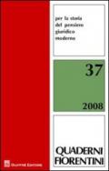 Quaderni fiorentini per la storia del pensiero giuridico moderno (2008). 37.