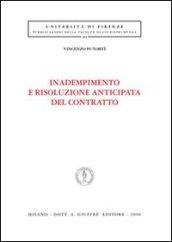 Inadempimento e risoluzione anticipata del contratto