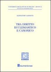 Tra diritto ecclesiastico e diritto canonico