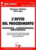 L' avvio del procedimento. Procedura, giurisprudenza, questionario