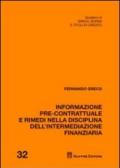 Informazione pre-contrattuale e rimedi nella disciplina dell'intermediazione finanziaria