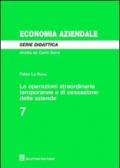 Le operazioni straordinarie temporanee e di cessazione delle aziende