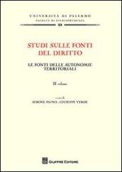 Studi sulle fonti del diritto. 2.Le fonti delle autonomie territoriali