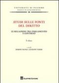 Studi sulle fonti del diritto. 1.Le relazioni tra parlamento e governo