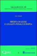 Riserva di legge e legalità penale europea